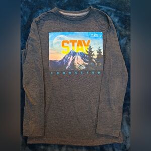 Boys Gray Long Sleeve Graphic T-Shirt XL